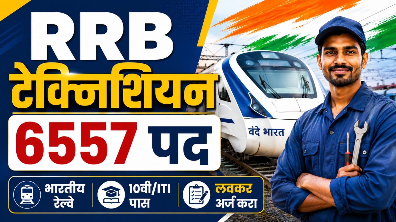 RRB Technician 6557 Posts Bharti 2026, Indian Railway Jobs for 10th ITI Pass